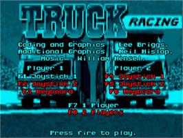 Title screen of International Truck Racing on the Commodore Amiga.