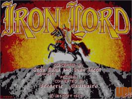 Title screen of Iron Lord on the Commodore Amiga.