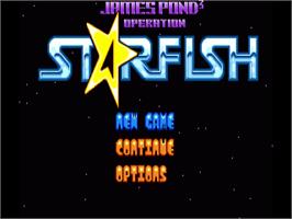 Title screen of James Pond 3: Operation Starfish on the Commodore Amiga.