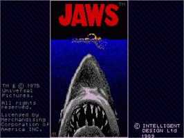Title screen of Jaws on the Commodore Amiga.