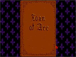Title screen of Joan of Arc: Siege and the Sword on the Commodore Amiga.