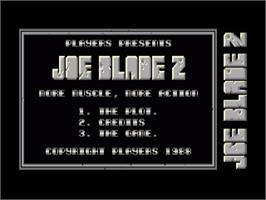 Title screen of Joe Blade 2 on the Commodore Amiga.