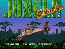 Title screen of Jungle Strike on the Commodore Amiga.