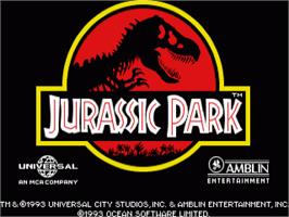 Title screen of Jurassic Park on the Commodore Amiga.