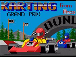 Title screen of Karting Grand Prix on the Commodore Amiga.