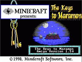 Title screen of Keys to Maramon on the Commodore Amiga.