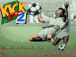 Title screen of Kick Off 2: Return To Europe on the Commodore Amiga.
