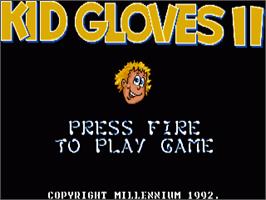 Title screen of Kid Gloves II: The Journey Back on the Commodore Amiga.