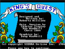 Title screen of King's Quest on the Commodore Amiga.