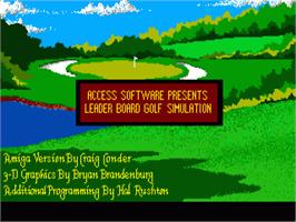 Title screen of Leader Board on the Commodore Amiga.
