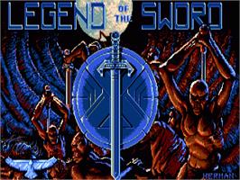 Title screen of Legend of the Sword on the Commodore Amiga.