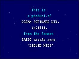 Title screen of Liquid Kids on the Commodore Amiga.