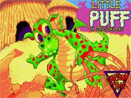 Title screen of Little Puff in Dragonland on the Commodore Amiga.
