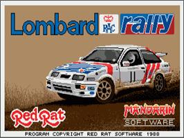 Title screen of Lombard RAC Rally on the Commodore Amiga.