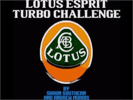 Title screen of Lotus Esprit Turbo Challenge on the Commodore Amiga.