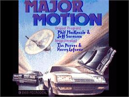 Title screen of Major Motion on the Commodore Amiga.