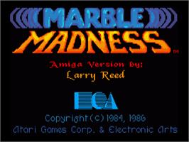 Title screen of Marble Madness on the Commodore Amiga.