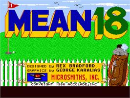 Title screen of Mean 18 on the Commodore Amiga.