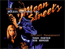 Title screen of Mean Streets on the Commodore Amiga.