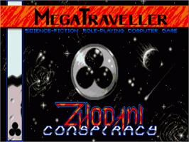 Title screen of MegaTraveller 1: The Zhodani Conspiracy on the Commodore Amiga.