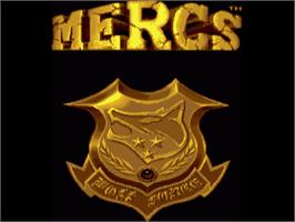 Title screen of Mercs on the Commodore Amiga.