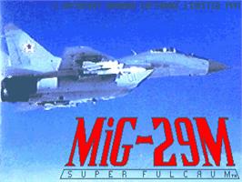 Title screen of MiG-29M Super Fulcrum on the Commodore Amiga.