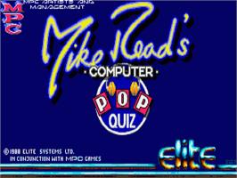 Title screen of Mike Read's Computer Pop Quiz on the Commodore Amiga.