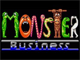 Title screen of Monster Business on the Commodore Amiga.