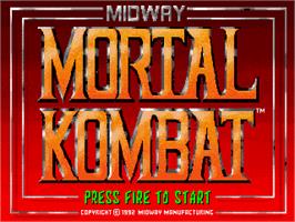 Title screen of Mortal Kombat on the Commodore Amiga.