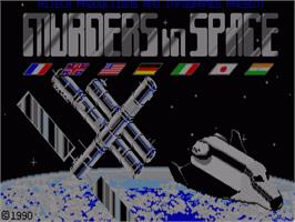Title screen of Murders in Space on the Commodore Amiga.