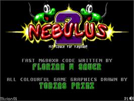 Title screen of Nebulus 2: Pogo-A-Go-Go on the Commodore Amiga.