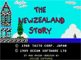 Title screen of New Zealand Story on the Commodore Amiga.