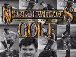 Title screen of Nick Faldo's Championship Golf on the Commodore Amiga.