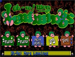 Title screen of Oh No More Lemmings on the Commodore Amiga.