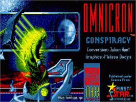 Title screen of Omnicron Conspiracy on the Commodore Amiga.