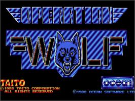 Title screen of Operation Wolf on the Commodore Amiga.
