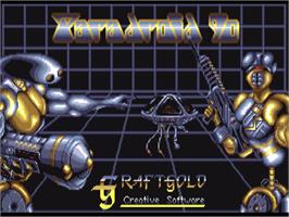 Title screen of Paradroid 90 on the Commodore Amiga.