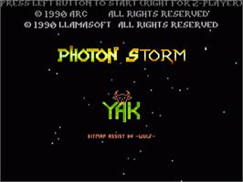 Title screen of Photon Storm on the Commodore Amiga.