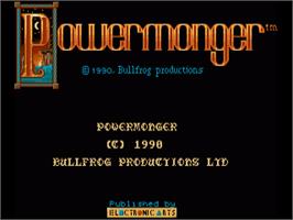 Title screen of Powermonger: World War 1 Edition on the Commodore Amiga.