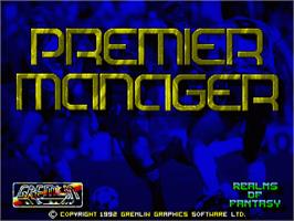 Title screen of Premier Manager on the Commodore Amiga.