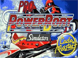 Title screen of Pro Powerboat Simulator on the Commodore Amiga.