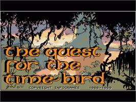 Title screen of Quest for the Time-bird on the Commodore Amiga.
