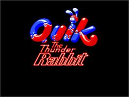 Title screen of Quik the Thunder Rabbit on the Commodore Amiga.