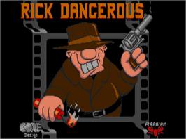 Title screen of Rick Dangerous on the Commodore Amiga.