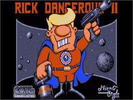 Title screen of Rick Dangerous 2 on the Commodore Amiga.