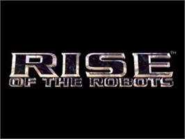 Title screen of Rise of the Robots on the Commodore Amiga.