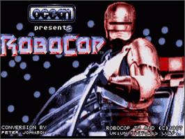 Title screen of Robocop on the Commodore Amiga.