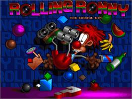 Title screen of Rolling Ronny on the Commodore Amiga.
