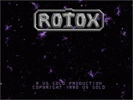 Title screen of Rotox on the Commodore Amiga.