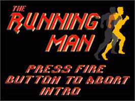 Title screen of Running Man on the Commodore Amiga.